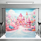 Aperturee - Aperturee Colorful Minty Ice Kingdom Cake Smash Photo Backdrop